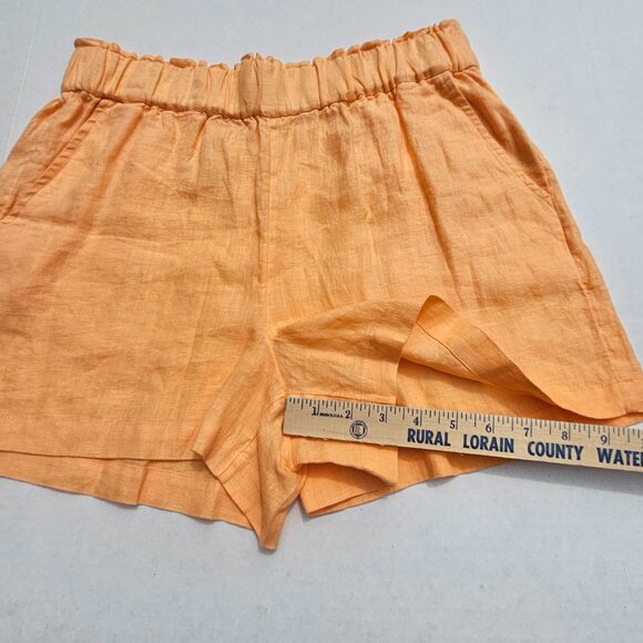 J. Crew Pull On 100% Linen Shorts Women Size M NWT High Waisted Summer Beach - Picture 4 of 9